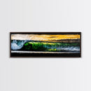 Tropical Wave, Green Ocean, Sunset Beach, Coastal Vibes, Canvas Print, Large Wall Art, Living Room Decor, Surf Style