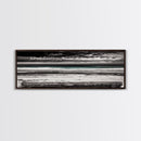 Ocean Bench, Beach Serenity, Black and White Seascape, Minimalist Art, Framed Canvas Print, Calm Coastal, Meditation Space