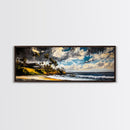 Beach Escape, Cliffside Home, Coastal Scene, Canvas Print, Ocean Landscape, Beach House Art, Nautical Decor, Living Room Artwork