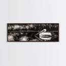 Pelican Reflection, Black White, Wildlife Art, Canvas Print, Nature Wall Art, Coastal Home Decor, Bird Lovers Gift, Monochrome Photography