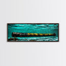 Submerged Cannon, Underwater Art, Nautical Decor, Military History Print, Ocean Themed Wall Art, Man Cave Decor, Framed Canvas Print