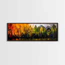 Autumn Trees, Mountain View, Framed Canvas Print, Fall Landscape Art, Rustic Home Decor, Large Wall Art, Warm Color Wall Art