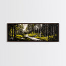 Forest Path, Green Trees, Framed Canvas Print, Nature Landscape Art, Living Room Wall Art, Modern Rustic Decor, Cozy Home Art