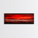 Red Sky, Abstract Desert Art, Bold Landscape, Dramatic Sunset, Earthy Tones, Modern Southwest Decor, Framed Canvas Print