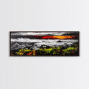 Sunset Lake, Autumn Landscape, Framed Canvas Print, Fall Wall Art, Rustic Home Decor, Large Nature Art, Living Room Artwork, Modern Painting