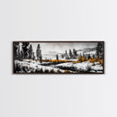 Winter Landscape Art, Snowy Mountain Decor, Modern Rustic Wall Art, Cabin Wall Decor, Nature Print, Framed Canvas Print