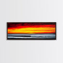 Fiery Sunset Seascape, Dramatic Ocean Painting, Bold Sunset Wall Art, Beach Vibes Decor, Coastal Home Art, Bedroom Wall Artwork, Canvas Print