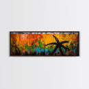 Starfish Art, Abstract Ocean Decor, Coastal Wall Art, Colorful Beach Print, Boho Art, Modern Living Room, Canvas Print, Nautical Gift
