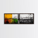 Rustic Landscape, Nature Wall Art, Farmhouse Decor, Cozy Autumn Aesthetic, Colorful Fields Painting, Framed Canvas Print, Living Room