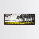 Lakeside Trees, Tranquil Landscape Art, Serene Nature Print, Black White Wall Decor, Peaceful Home Aesthetic, Framed Canvas Print