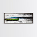 Seaside Boat, Coastal Art, Minimalist Nautical, Framed Canvas Print, Black and White Beach Art, Ocean Scene, Modern Seascape, Contemporary Decor