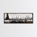 Wildflower Field, Rustic Landscape Art, Nature Print, Framed Canvas Print, Boho Wall Art, Living Room Decor, Autumn Art