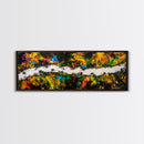 Abstract Chaos, Colorful Expressionism, Modern Wall Art, Framed Canvas Print, Bold Statement Piece, Office Decor