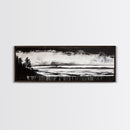 Black White Seascape, Ocean Storm, Dramatic Sky, Framed Canvas Print, Minimalist Art, Coastal Wall Decor, Office Accent, Nautical Home Art