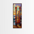 Pier Sunset, Coastal Journey – Canvas Print colorful beach landscape painting, ocean wall decor, coastal living room wall art, vibrant seascape