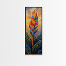 Rainbow, Leaf, Botanical, Sunset, Framed Canvas Print vibrant tropical plant wall decor boho botanical kitchen wall art nature lovers gift