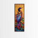 Bird, Colorful, Floral, Elegant, Framed Canvas Print exotic bird painting living room wall art bold colorful feathers tropical boho art
