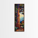 Whimsical, Tree, Forest, Nature, Framed Canvas Print, Autumn tree art in impressionist style, perfect Living Room Wall Art or Fall Decor