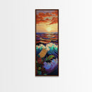 Sunset Waves, Ocean Art, Bold Coastal Seascape, Nautical Wall Decor, Vibrant Beach Vibes, Living Room Accent, Framed Canvas Print