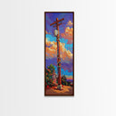 Telephone Pole, Sunset, Framed Canvas Print, Urban Wall Art, Southwest Landscape Decor, Colorful Street Scene, Eclectic Room Accent