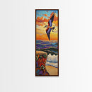 Bird Ocean, Flight, Canvas Print, Coastal Wildlife Wall Art, Nature Inspired Decor, Sunset Seascape, Beach House Accent Piece