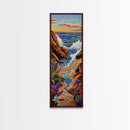 Beach Path, Rocks, Canvas Print, Coastal Wall Art, Nature Inspired Hallway Decor, Vibrant Ocean Scene, Boho Beach Aesthetic