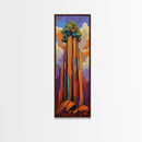Desert Tower, Colorful Nature – Modern Southwest Wall Art, Cactus Inspired Decor, Framed Canvas Print, Eclectic Living Room Art