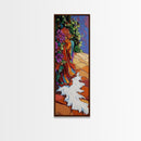Garden Flowing, Flowers Path, Framed Canvas Print, floral hallway wall art, textured painting, boho botanical decor, whimsical home accent