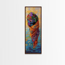 Floating Scarf, Ocean Breeze, Abstract Flow, Framed Canvas Print, colorful surreal art, modern boho wall décor, bedroom artistic nook