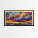 Sunset Sky, Ocean, Dreamscape, Canvas Print, colorful wall art, dreamy cloudscape, living room decor, vibrant fantasy atmosphere