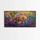 Fish Ocean, Bold, Art, Canvas Print, vibrant tropical fish, Bathroom Wall Art, nautical ocean art, kids beach decor, coastal painting