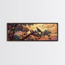 Majestic Eagle, Colorful Tree, Sunset Sky, Bold Nature, Canvas Print, wildlife wall art, nature lover gift, living room decor