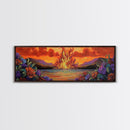 Burning Sky, Sunset Fire, Vibrant Nature, Canvas Print, Fall wall decor, dramatic sky wall art, living room art, abstract art