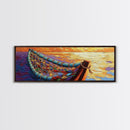Sunset Hammock, Tranquil Waters, Ocean Relaxation, Framed Canvas Print, tropical bedroom art, chill beach vibe, coastal decor