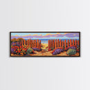 Beach Fence Trail, Ocean Coastal View, Sandy Pathway, Framed Canvas Print, Vibrant Seaside Art, Bathroom or Entryway Decor