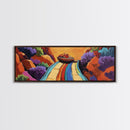 Mexican Blanket Table, Colorful Still Life, Canyon View, Canvas Print, Kitchen Wall Art, Folk Style Decor, Boho Dining Room Art