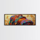 Leather Saddle, Western Gear, Bold Colors, Framed Canvas Print, Cowboy Rustic Wall Art, Boho Entryway Decor, Southwestern Farmhouse Style