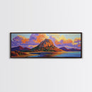 Mountain Coast, Sunset Glow, Majestic Landscape, Vibrant Horizon, Framed Canvas Print living room mountain wall art, rustic scenic decor