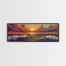 Dramatic Clouds, Sunset Sea, Ocean Glow, Framed Canvas Print, Bold Coastal Wall Art, Colorful Living Room Decor, Dreamy Seascape Style