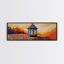 Lantern Glow Moment, Rustic Fall Lantern, Sunset Patio Wall Art, Canvas Print, Autumn Porch Decor, Warm Country Home Artwork