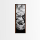 Black and White River, Forest Nature Scene, Reflection Wall Art, Framed Canvas Print, Neutral Landscape, Minimalist Bedroom Decor