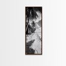 Tropical Beach Path, Palm Trees, Coastal Escape, Island Cabin, Relaxing Vibes, Framed Canvas Print, Living Room Wall Art, Boho Coastal Decor