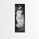Island View, Forest Coastline, Secluded Shore, Tranquil Ocean Scene, Canvas Print, Boho Decor, Entryway Wall Art, Nature Wall Aesthetic