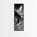 Western Saloon, Rustic Storefront, Desert Vibes, Black and White Photography, Framed Canvas Print, Man Cave Art, Americana Wall Style