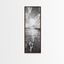 Ocean Foam, Morning Light, Tranquil Seashore, Black and White Coastal Print, Canvas Print, Minimalist Bathroom Print, Entryway Wall Art