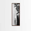 Aerial Coastline, Abstract Shore, Natural Edge, Canvas Print, Modern Living Room Wall Art, Black and White Photography, Coastal Decor