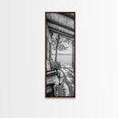 Lake Porch View, Rustic Charm, Cabin Vibes, Relaxing Nature Scene, Framed Canvas Print, Farmhouse Decor, Cozy Living Room Wall Art, Lakehouse Art