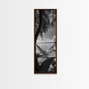 Hammock Dreams, Coastal Rest, Lakeside Retreat, Chill Vibes, Framed Canvas Print, Boho Wall Art, Serene Bedroom Art, Relaxation Inspired Decor