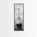 Nautical Buoy, Ocean Rope, Minimal Seascape, Framed Canvas Print, Coastal Wall Art, Bathroom Decor, Modern Nautical Art, Minimalist Home