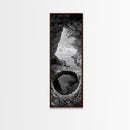 Ocean Cave, Coastal View, Natural Tide Pool, Canvas Print, Bathroom Wall Art, Seaside Decor, Minimalist Landscape, Black and White Art